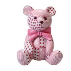 Figur - rosa Teddybären Patchwork - 65mm - Culpitt