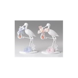Figurine en plastique - cigogne rose - 114mm - Culpitt