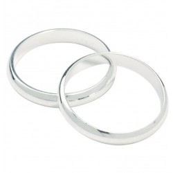 Silver Colour Wedding Rings - 17mm - Culpitt