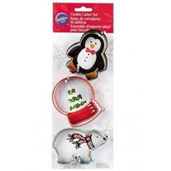 Cortadores de galletas de Navidad - pingüino, globo de nieve y oso polar - Wilton
