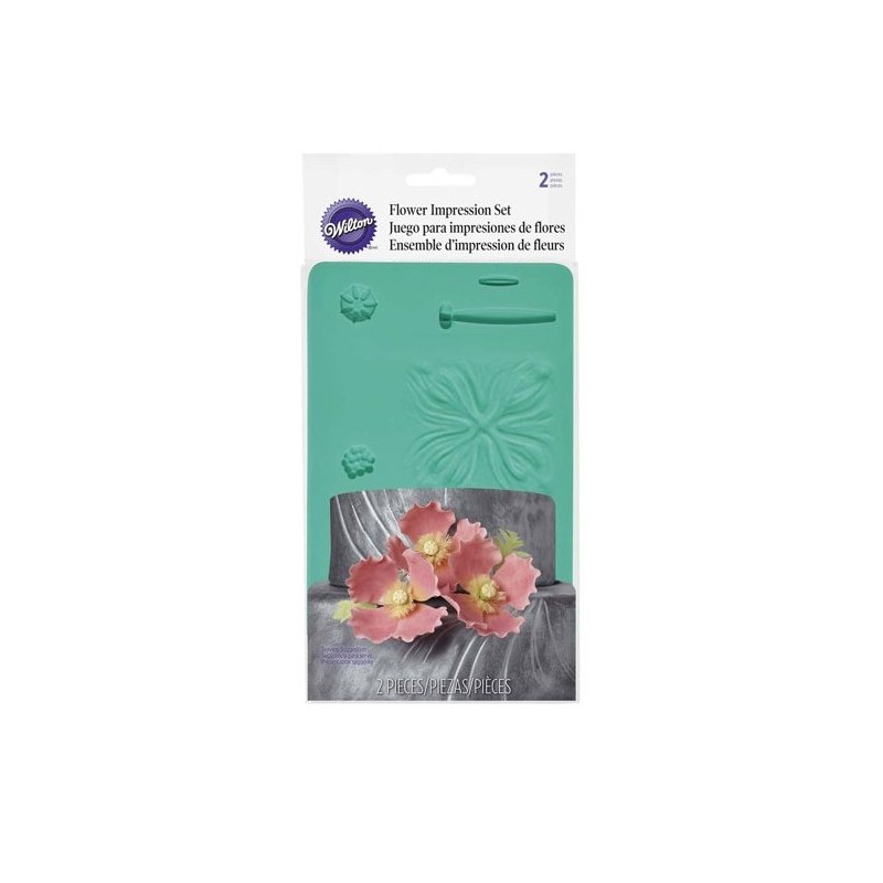 Set bestehend aus 2 Formen für Zuckerpaste Blumen mit Zentren und Blütennarben - Wilton