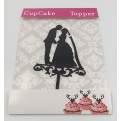 Cake topper acrilico - silhouette sposi 1