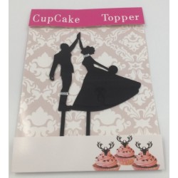 Cake topper acrilico - silhouette sposi 2