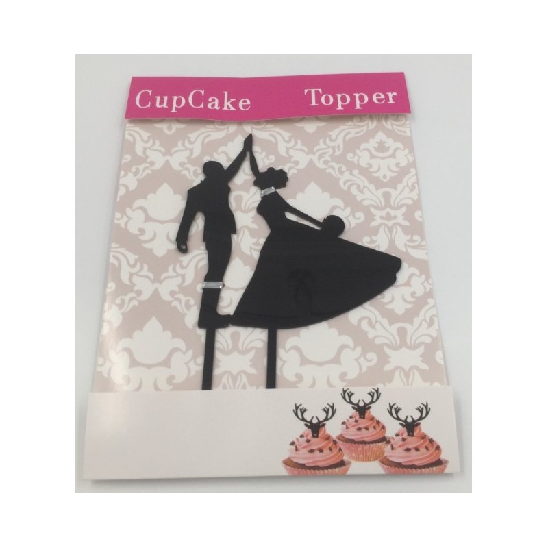 Cake topper acrilico - silhouette sposi 2