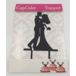 Cake topper acrilico - silhouette sposi 3