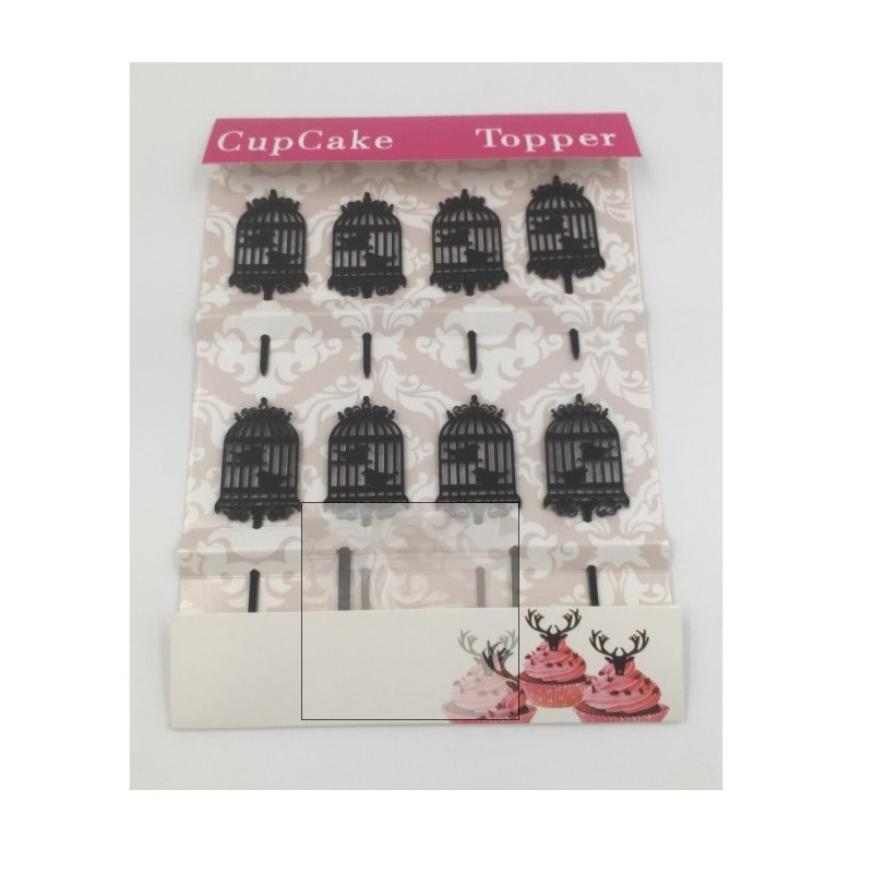 Cupcake mini topper acrylique - cage - 8p