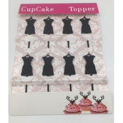 Cupcake mini acrilico topper - vestito donna - 8p