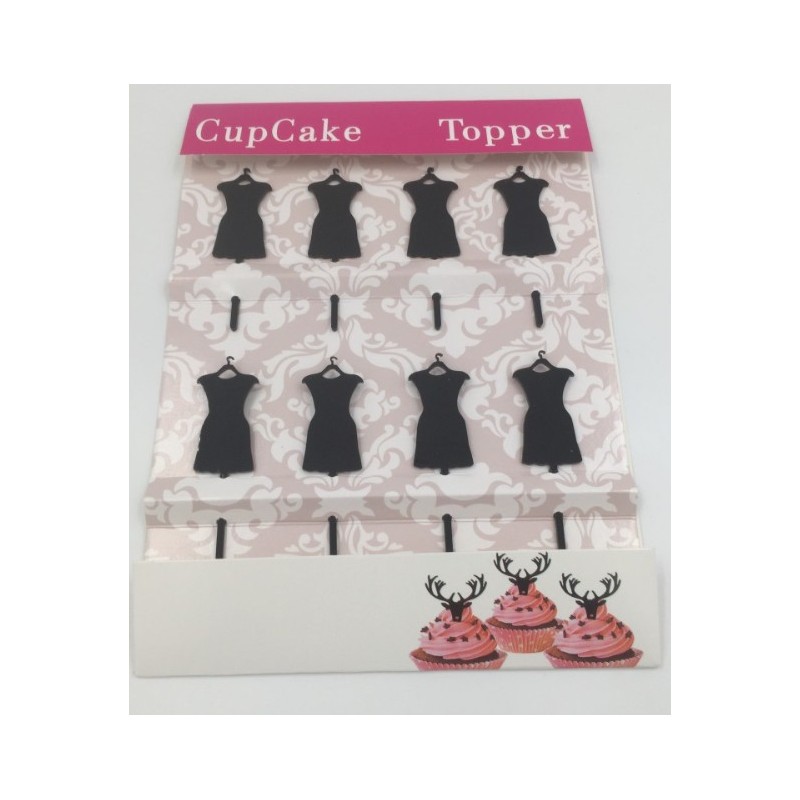 Cupcake mini topper acrilico - vestido mujer - 8p