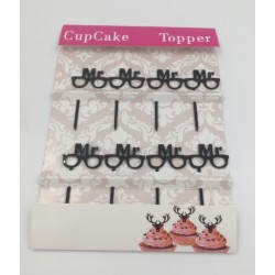 Cupcake mini topper acrilico - gafas Mr - 8p