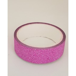 Tape / Adhesive glitter tape - pink - 1.4 cm x 2.5 m