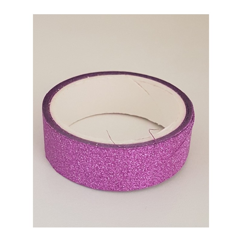 Tape / Adhesive glitter tape - purple - 1.4 cm x 2.5 m