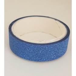 Tape / Klebend Glitzerband - blau- 1,4 cm x 2,5 m