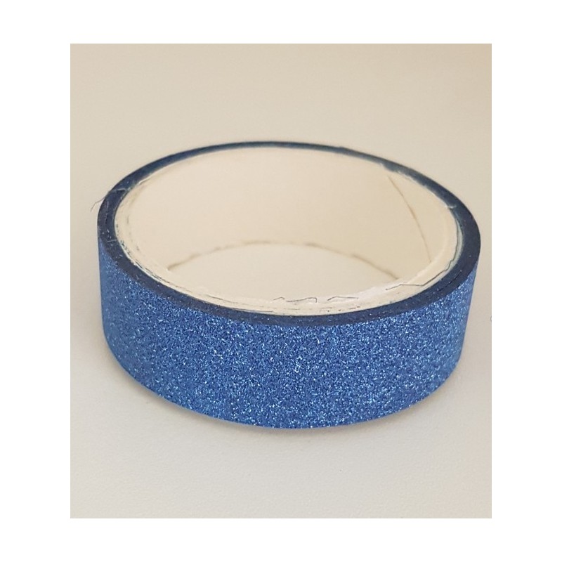 Tape / Adhesive glitter tape - blue - 1.4 cm x 2.5 m
