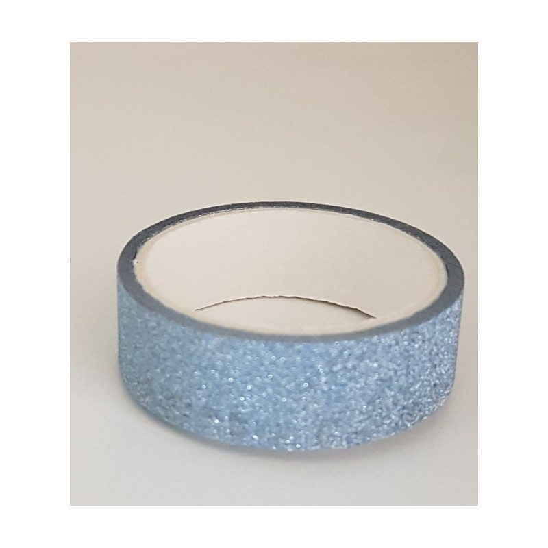 Tape / Adhesive glitter tape - light blue - 1.4 cm x 2.5 m