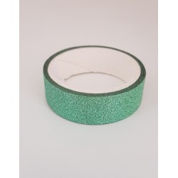 Tape / Cinta adhesiva purpurina - verde - 1.4 cm x 2.5 m