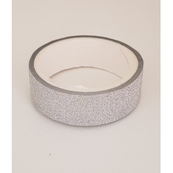 Tape / Nastro adesivo glitterato - argento - 1,4 cm x 2,5 m