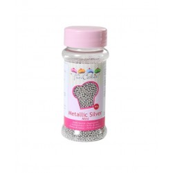 Perles en sucre mini - argent métalisé - Ø2mm - 80g - Funcakes