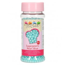 Perles en sucre - bleu nacré - Ø4mm - 80g - Funcakes