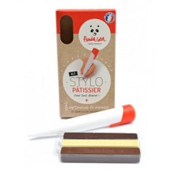 Kit de bolígrafo pastelero + 3 cartuchos de chocolate (blanco, leche y negro) PANDACOLOR®