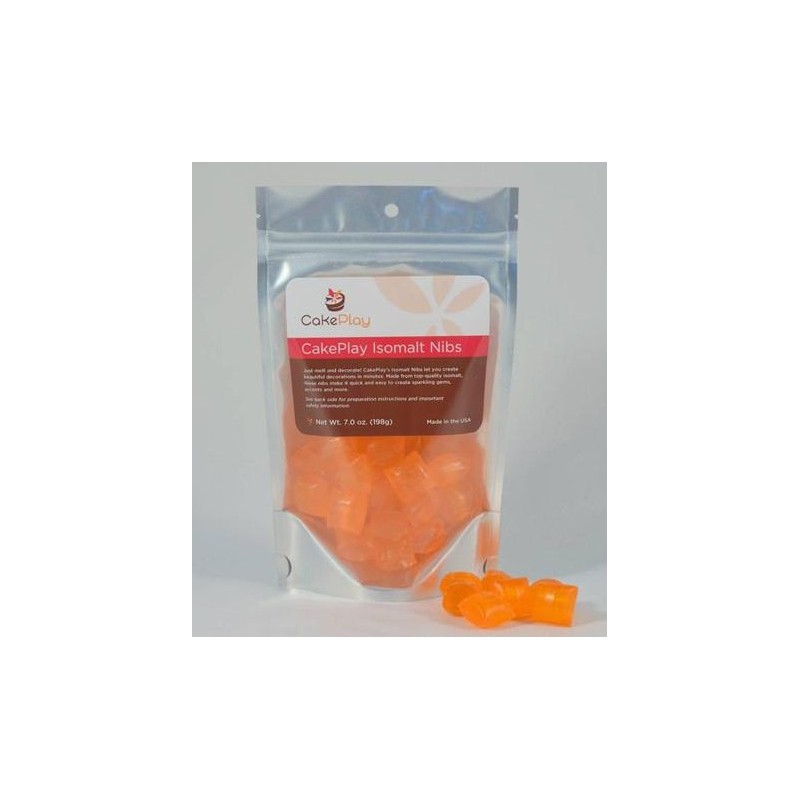 isomalt nibs ready tempered - orange - Cakeplay - 198g