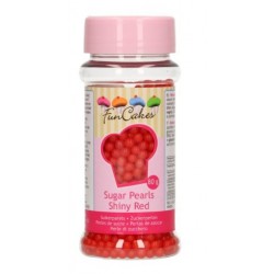 Perles en sucre - rouge - Ø4mm - 80g - Funcakes