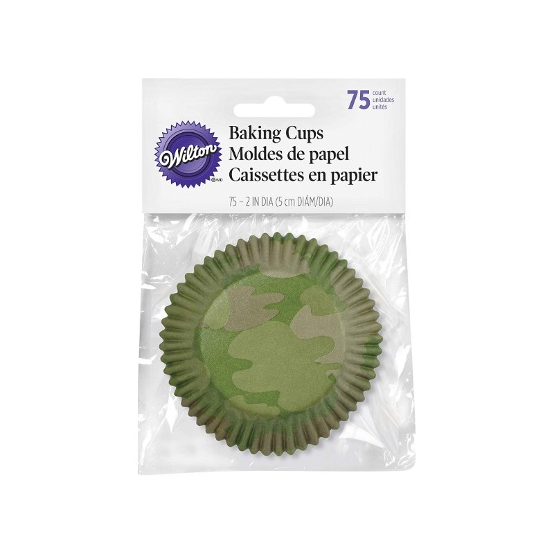 caissettes à cupcake camouflage - 75pcs - 5cm Ø - Wilton