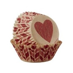 caissettes à cupcake "Fait avec amour" - 75pcs - 5cm Ø - Wilton
