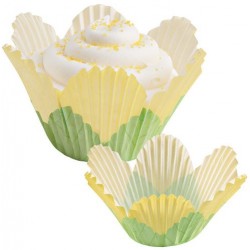 moldes cupcakes pétalo amarillo - 24pcs - 5cm Ø - Wilton