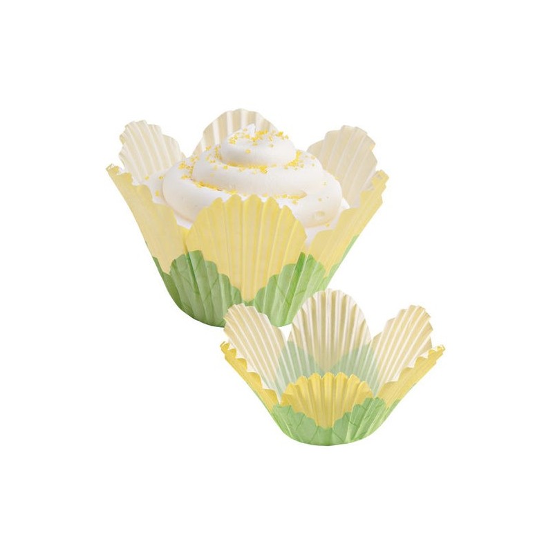 moldes cupcakes pétalo amarillo - 24pcs - 5cm Ø - Wilton