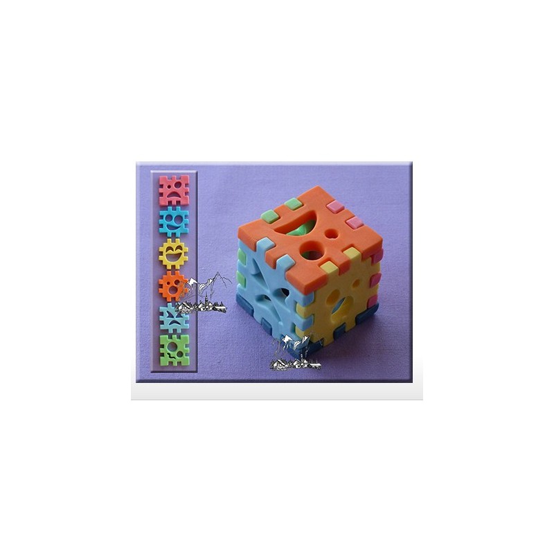 Silikonform - 3D Würfel Set - Alphabet Moulds