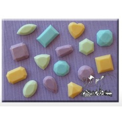 Silicone Mold - Set of 15 Small Gems - Alphabet Moulds