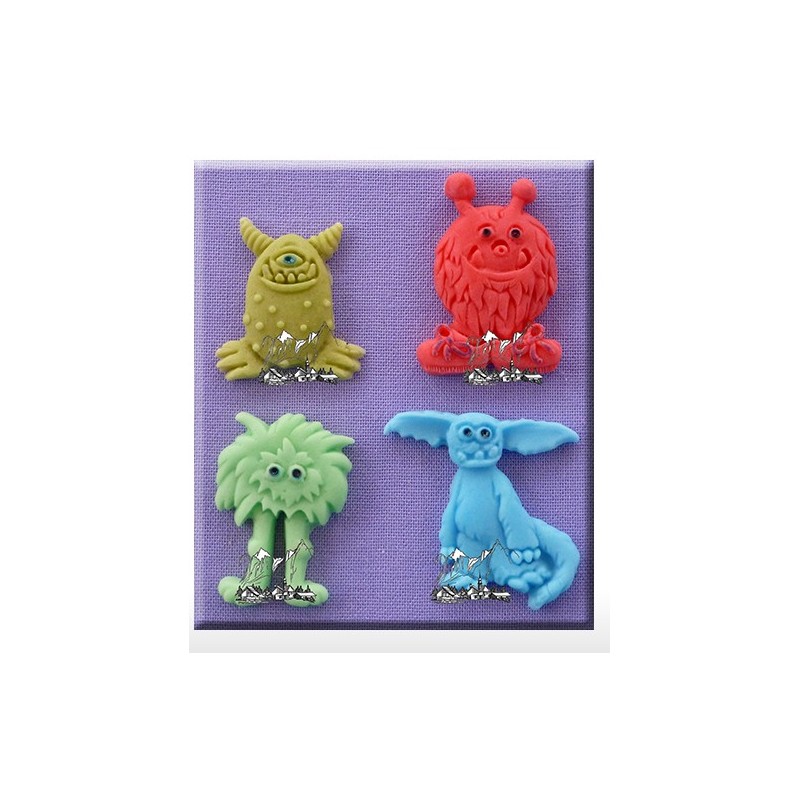 Silikonform - Kleine Monster - Alphabet Moulds