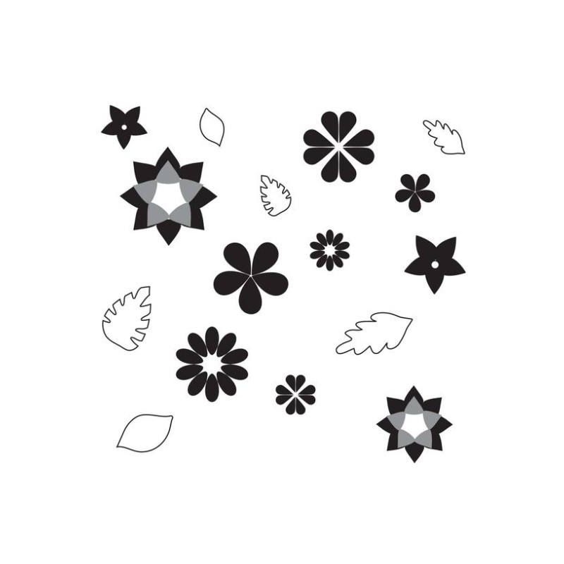 Blumen und Blätter Muster Blätter - 12st. - Sweet Elite Tools