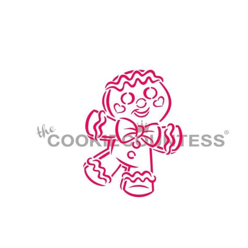 stencil Bonhomme en pain d'épice joyeux PYO - Cookie Countess