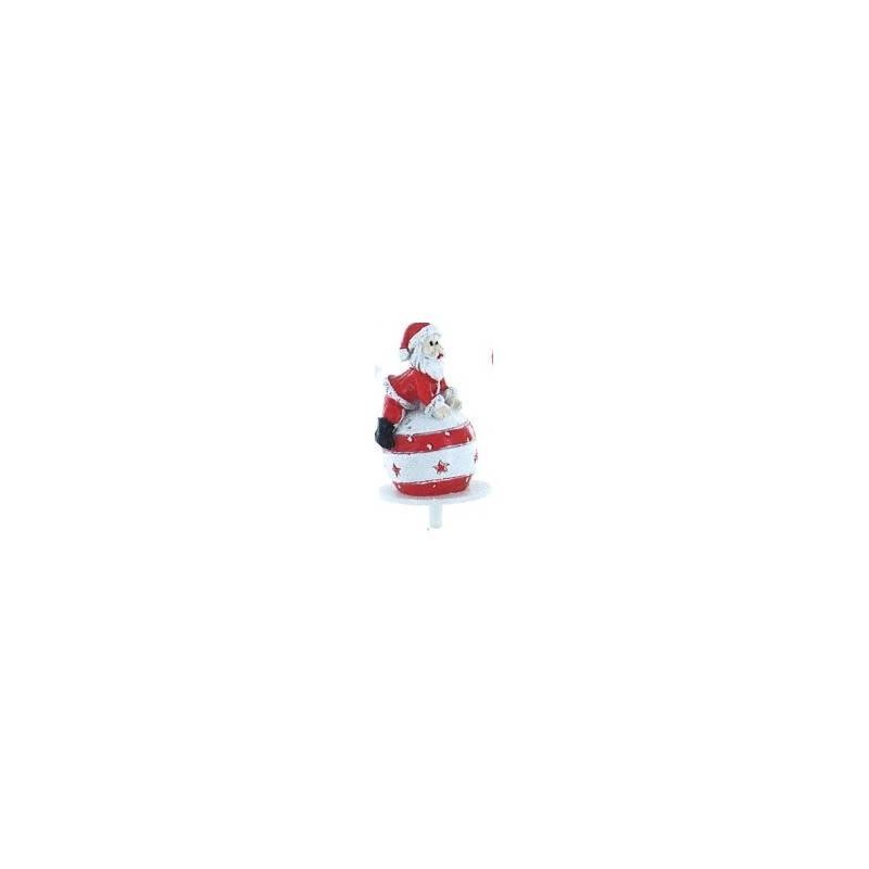 Babbo Natale sdraiato sulla palla di resina - 1pz