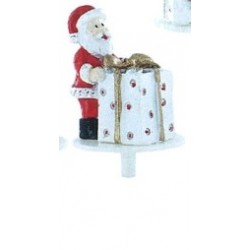 Babbo Natale in piedi con regalo in resina - 1pz