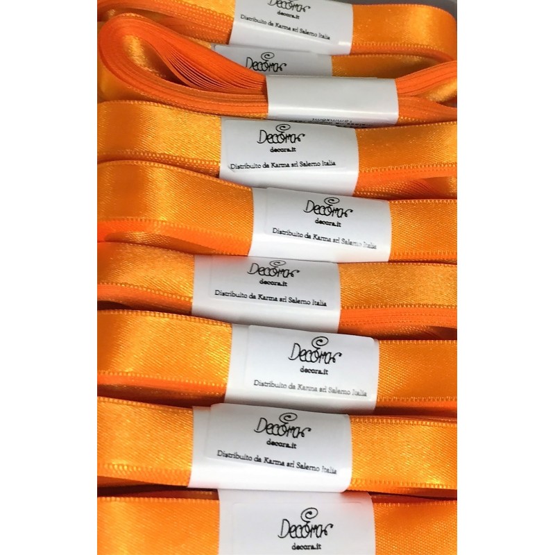 Satin ribbon Decora "arancio / orange" 0.59in x 196,85in