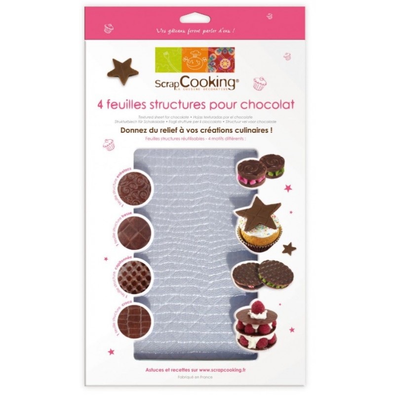 Set of 4 sheets structures choco - ScrapCooking