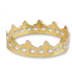 Gold king crown with cardboard fastening