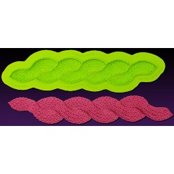 Molde borde tejido de punto retorcido - 19,05 x 3,17 cm - Marvelous Molds