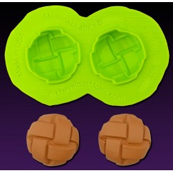 Moldes de botones medianos de cuero - 2,22 x 2,22 cm - Marvelous Molds