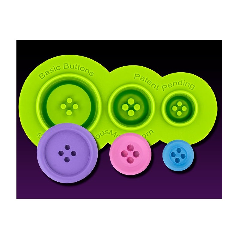 Moldes de botones básicos - 7,78 x 3,02 cm cm - Marvelous Molds