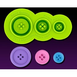 Moldes de botones básicos - 7,78 x 3,02 cm cm - Marvelous Molds