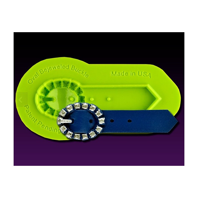 Molde hebilla oval bejeweled - 5,40 x 1,59 cm - Marvelous Molds