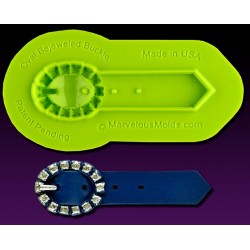 Molde hebilla oval bejeweled - 5,40 x 1,59 cm - Marvelous Molds