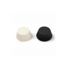 Caissettes à cupcake blanc/noir - 75p - 50 x 32 mm - Decora