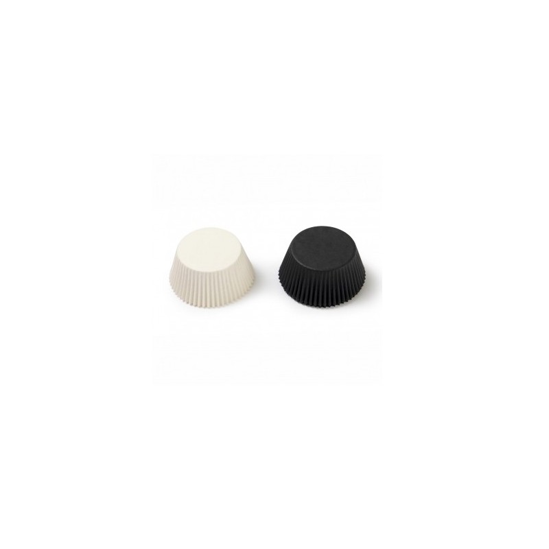capsula cupcake blanco/negro - 75p - 50 x 32 mm - Decora
