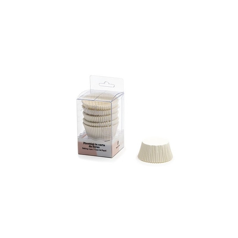 pirottini cupcake bianchi - 75p - 50 x 32 mm - Decora