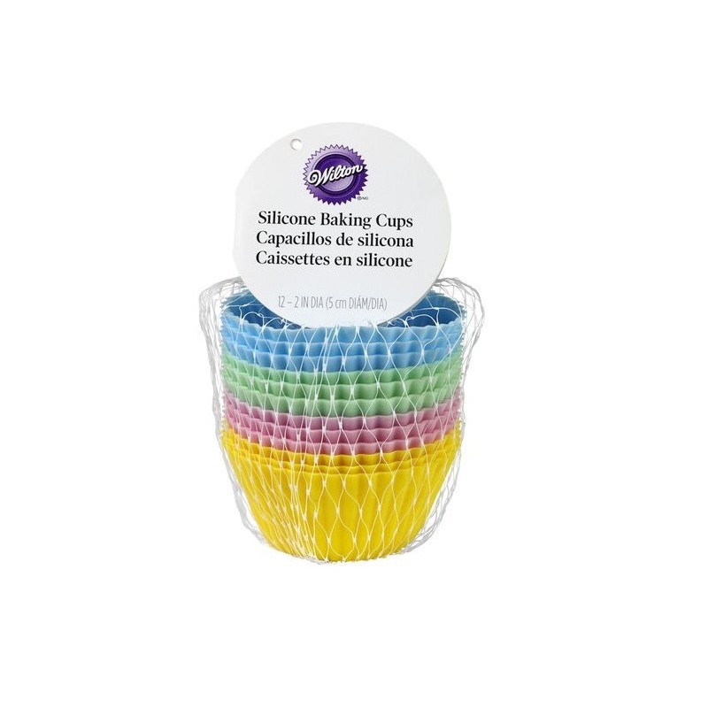 Silicone pastel baking cups - 12p - 5 cm Ø - Wilton