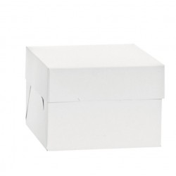 boîte en carton pour gâteau - blanc - 30.5 x 30.5 x H25cm - Decora